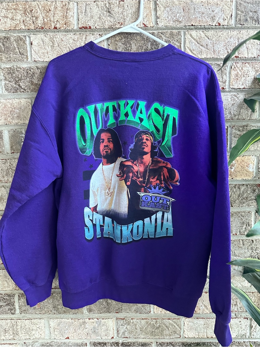 Vintage OutKast Purple Graphic Crewneck Sweatshirt - Stankonia Tribute large